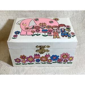 VINTAGE Jaymar pink elephant spinning ballerina children’s musical jewelry box